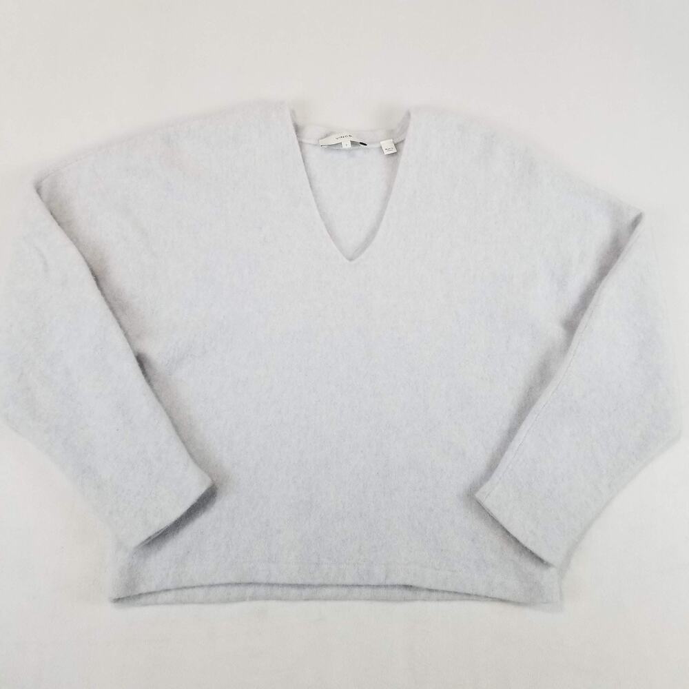 Vince Sweater Womens Small Blue Gray 100% Cashmere V Neck Relaxed